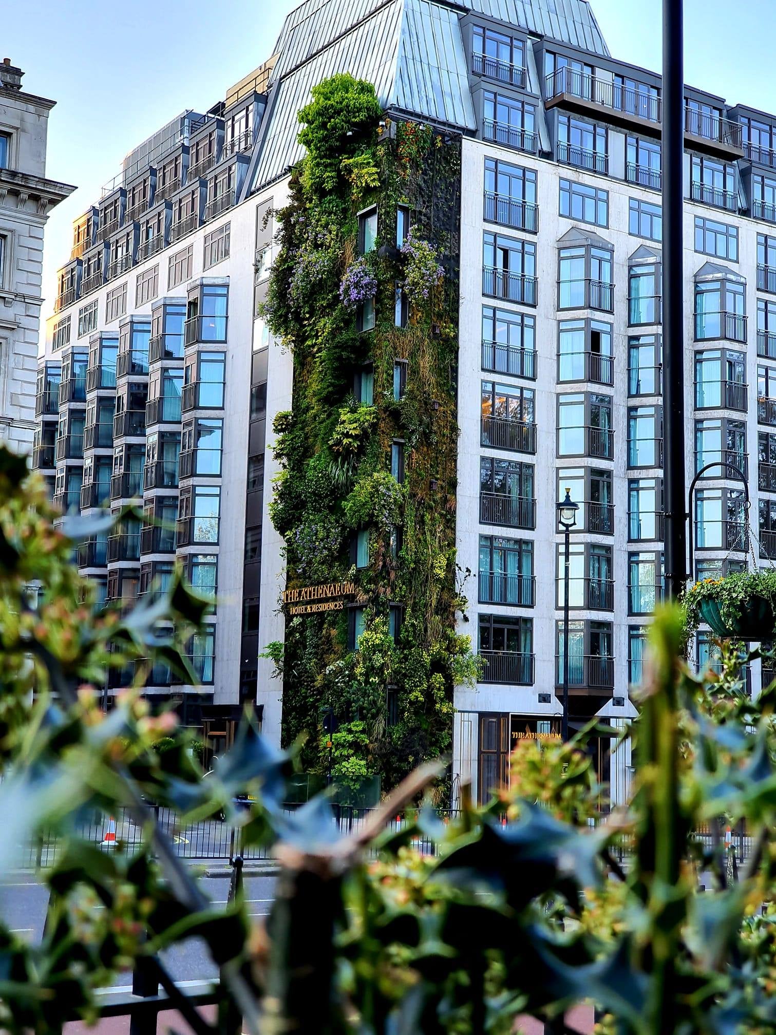 The hotel’s vertical garden cascades down the side of the building