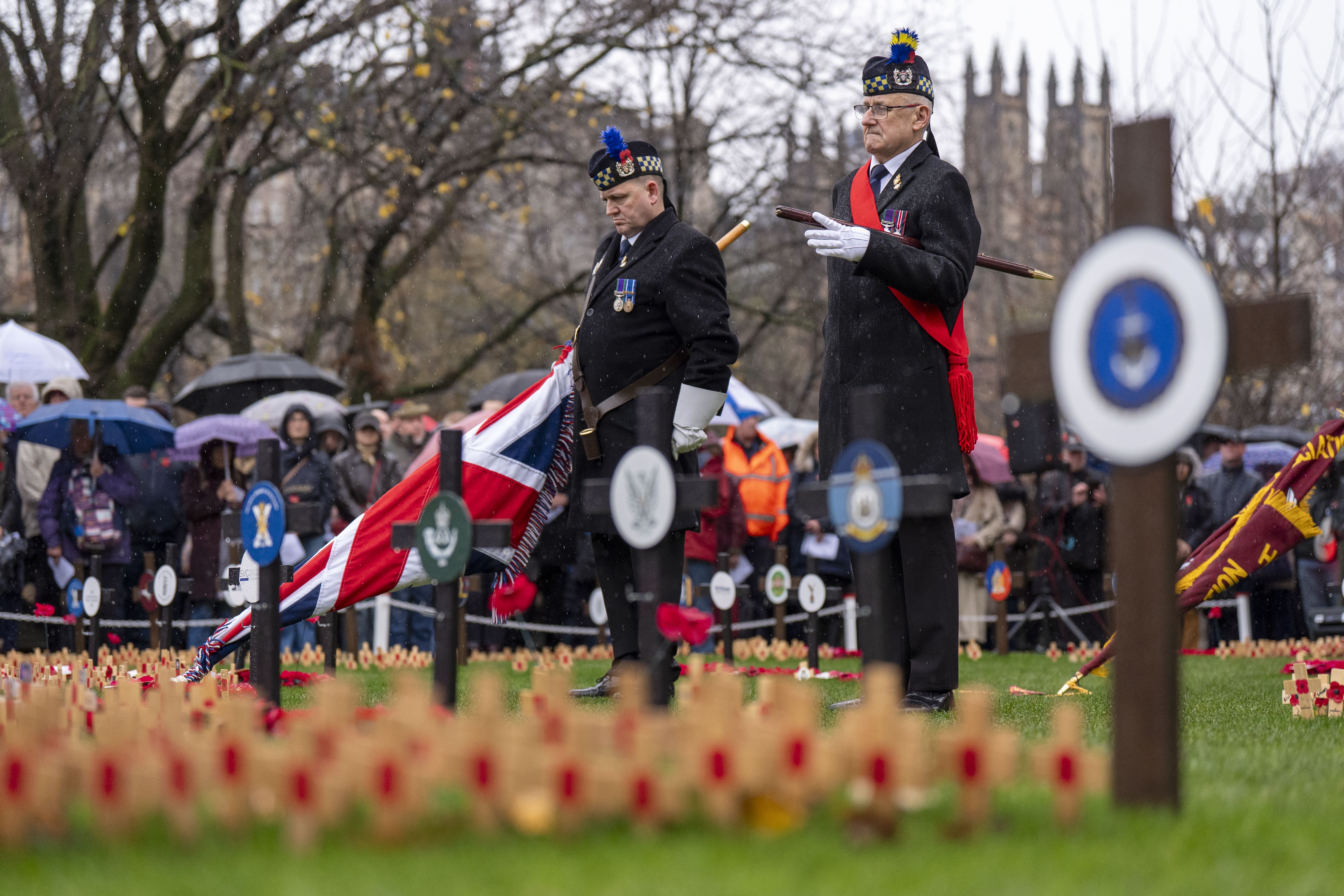 An Armistice Day ceremony was held at the Garden of Remembrance in Edinburgh (Jane Barlow/PA)