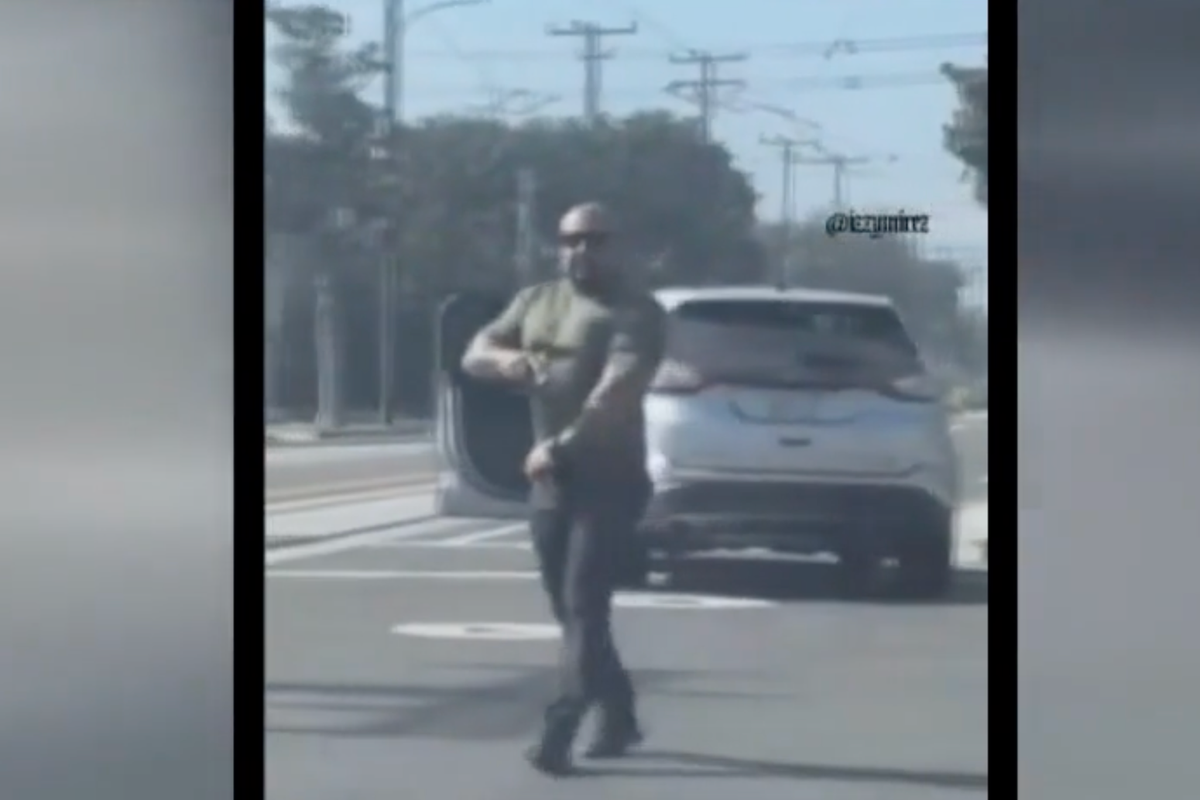 California cop tried to stop a man pointing a gun at a female driver. It was a plainclothes ICE agent