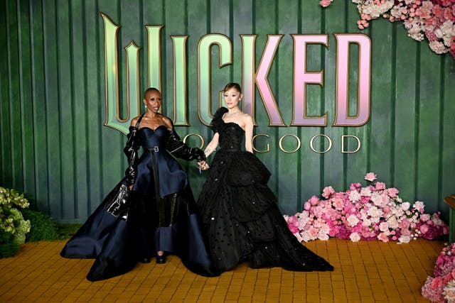 <p>Ariana Grande and Cynthia Erivo at the European premiere of Wicked: For Good</p>
