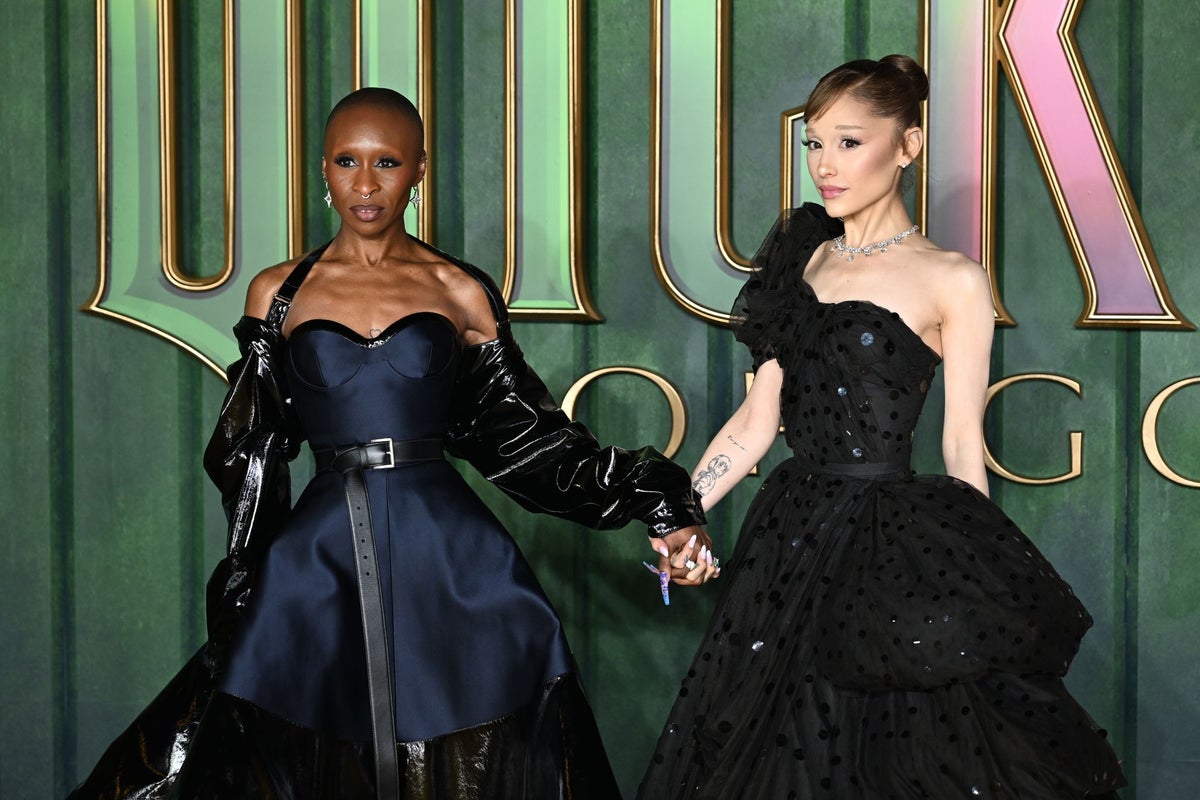 Ariana Grande and Cynthia Erivo make striking appearance at Wicked: For Good European premiere