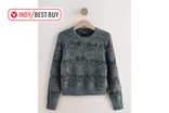 Best Christmas jumper IndyBest review Next charcoal grey sparkle tinsel bow Christmas jumper