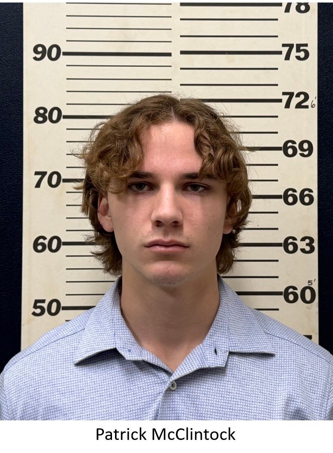 Patrick McClintock, 20, was arrested Monday on charges of disturbing the peac