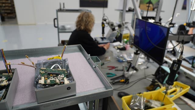 <p>Anti-Drone devices destined for Ukraine are assembled in a factory in Denmark</p>