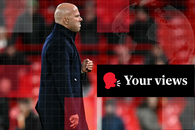 <p>Arne Slot reacts following the English League Cup fourth round football match between Liverpool and Crystal Palace at Anfield </p>