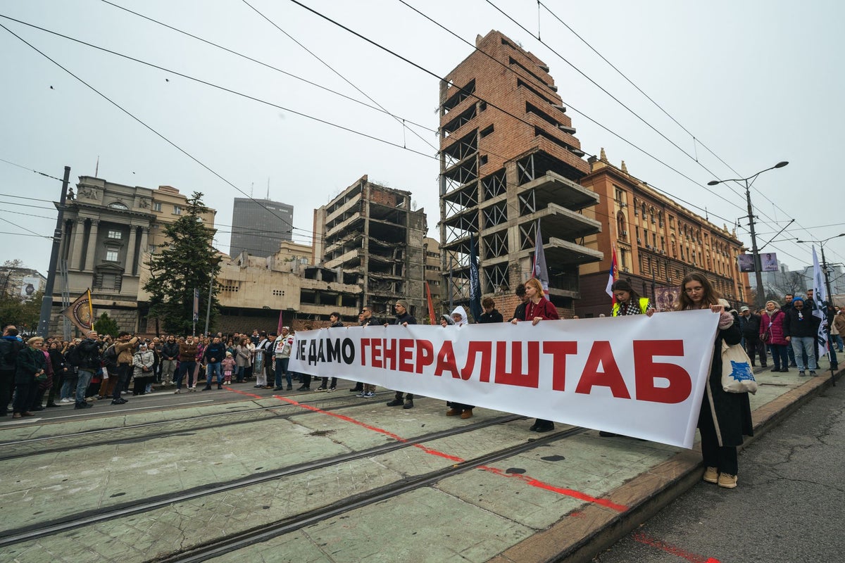 Thousands of Serbians protest Jared Kushner-linked development plan on site of old army HQ