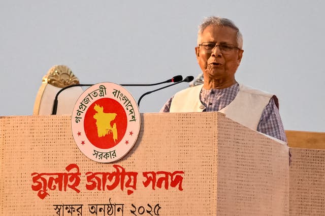 <p>File. Muhammad Yunus speaks in Dhaka on 17 October 2025</p>