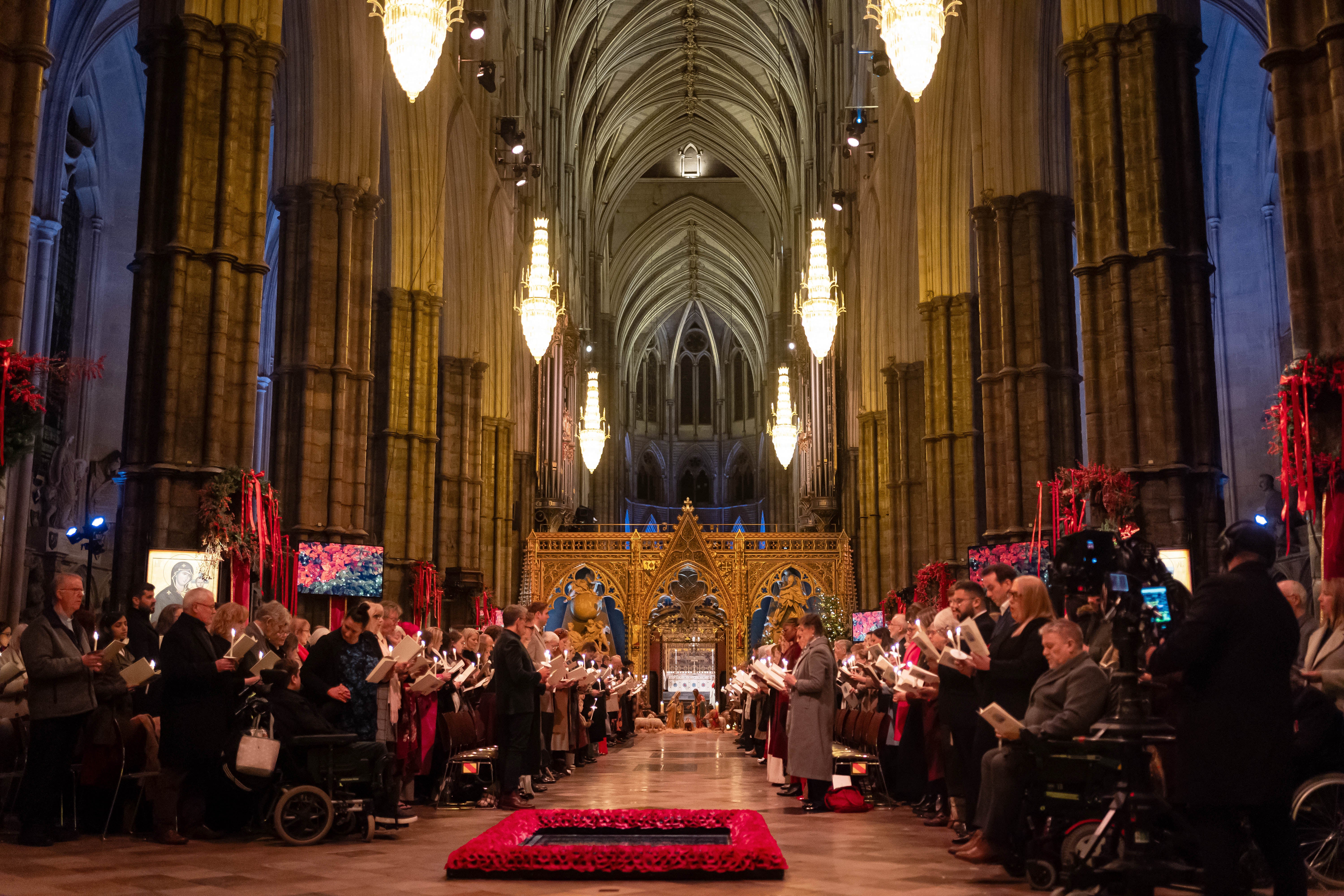 Inside the Together At Christmas carol service at Westminster Abbey in 2024