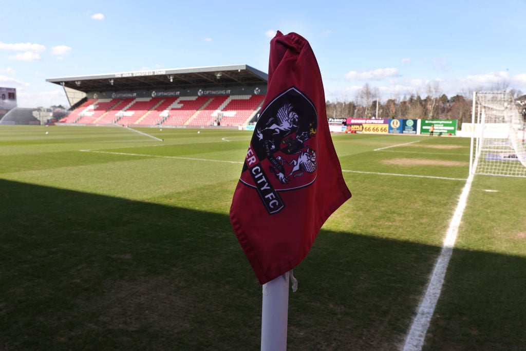 <p>Exeter City confirmed a small part of the stadium was damaged by the fire</p>