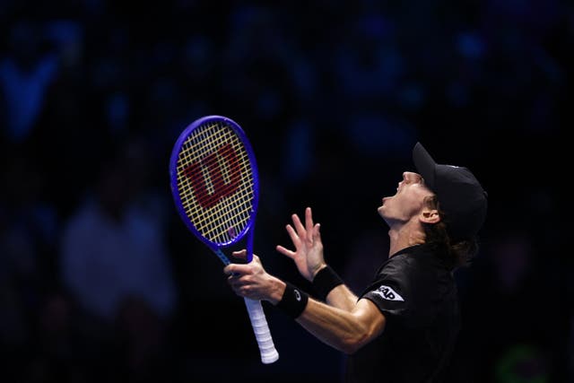<p>Alex de Minaur secured his first win at the ATP Finals on Thursday</p>
