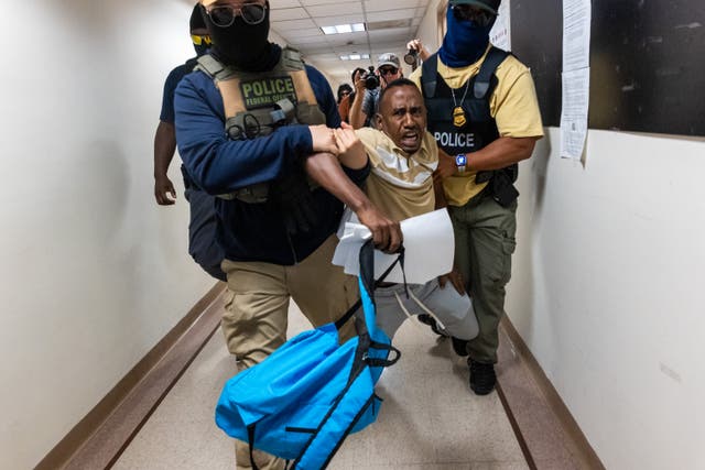 <p>The Conference of Catholic Bishops issued a rare statement rejecting aggressive immigration tactics that have stoked fear across communities in the US</p>