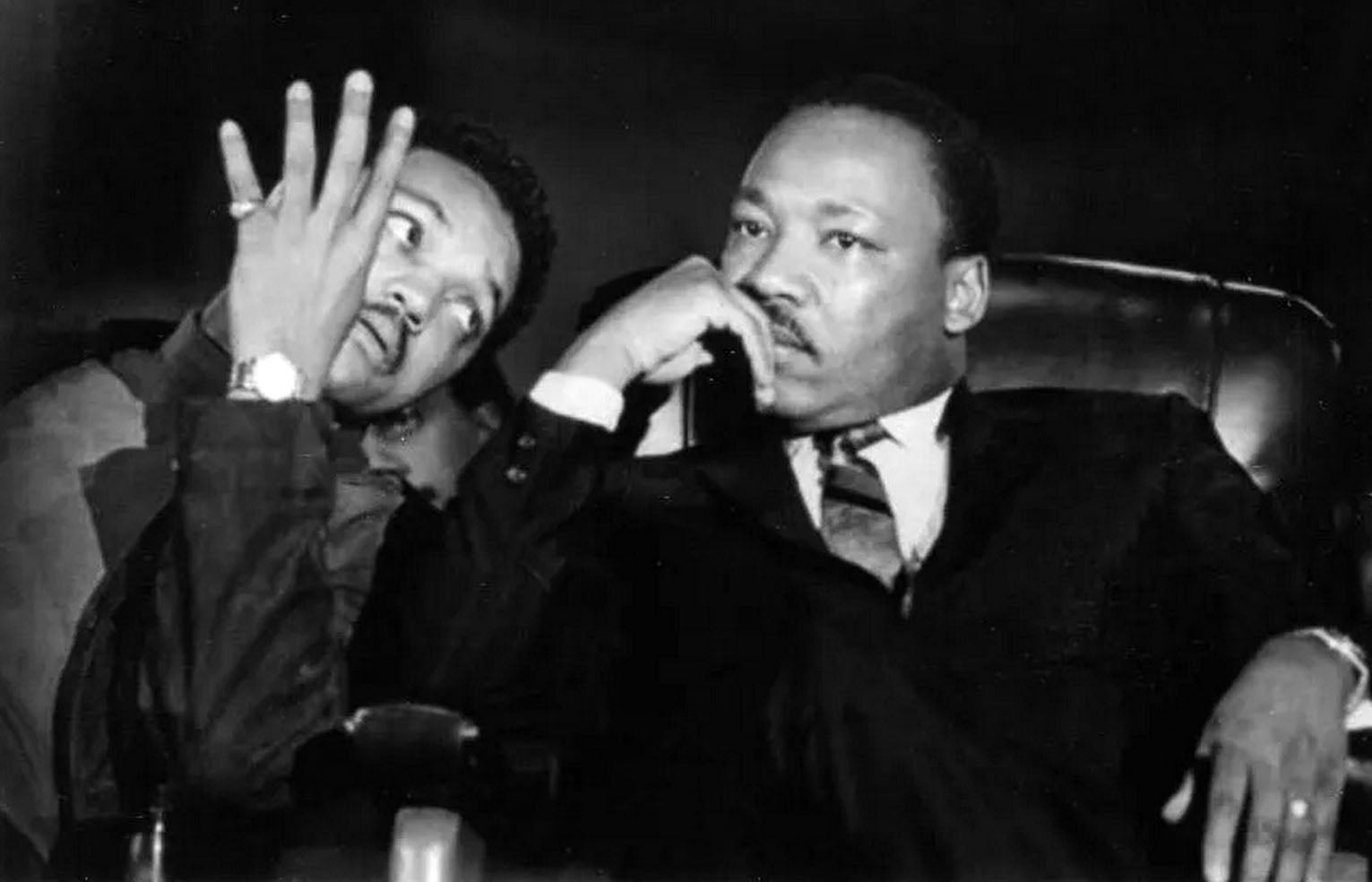 Jackson with his mentor Dr. Martin Luther King Jr. in 1966