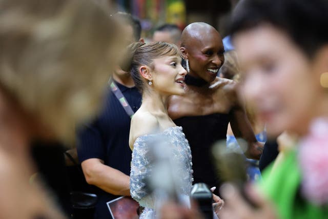 <p>Ariana Grande was visibly shaken after a fan grabbed her at the premiere</p>