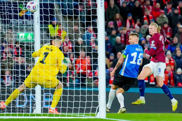 <p>Erling Haaland starred in Norway’s 4-1 win over Estonia on Thursday</p>