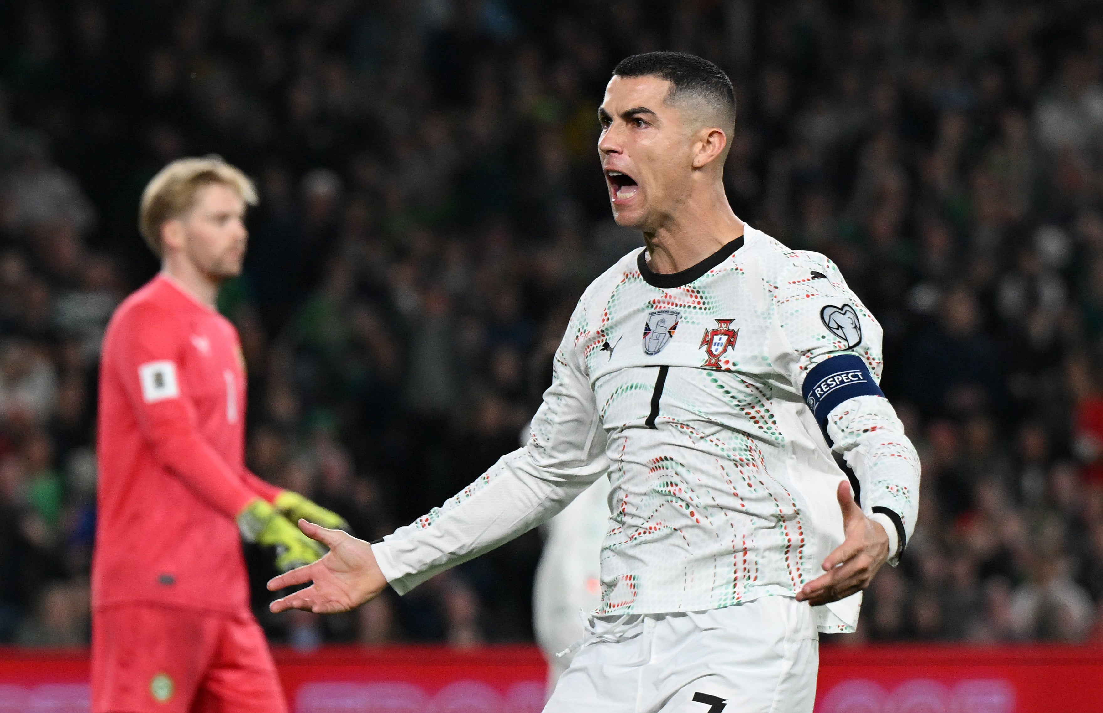 <p>Cristiano Ronaldo was sent off against Ireland</p>