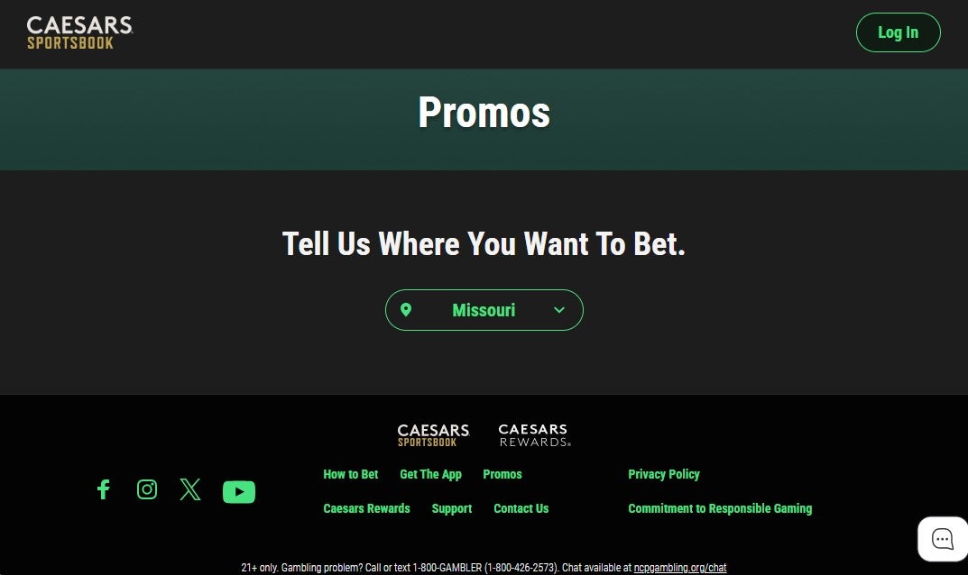 Missouri-based bettors will soon be able to access Caesars’ sportsbook promos