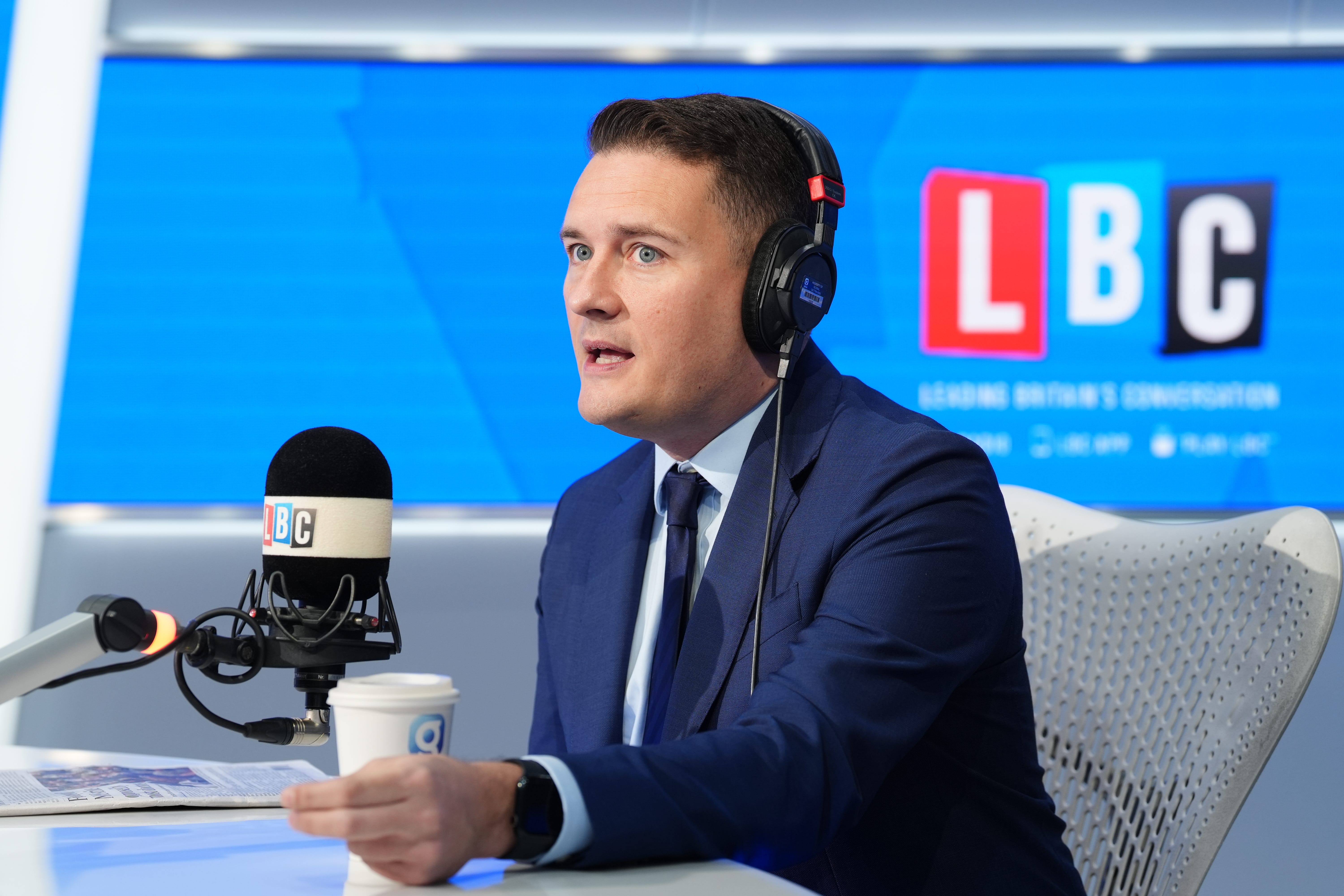 Health Secretary Wes Streeting during an appearance on LBC’s Nick Ferrari at Breakfast show (Jonathan Brady/PA)