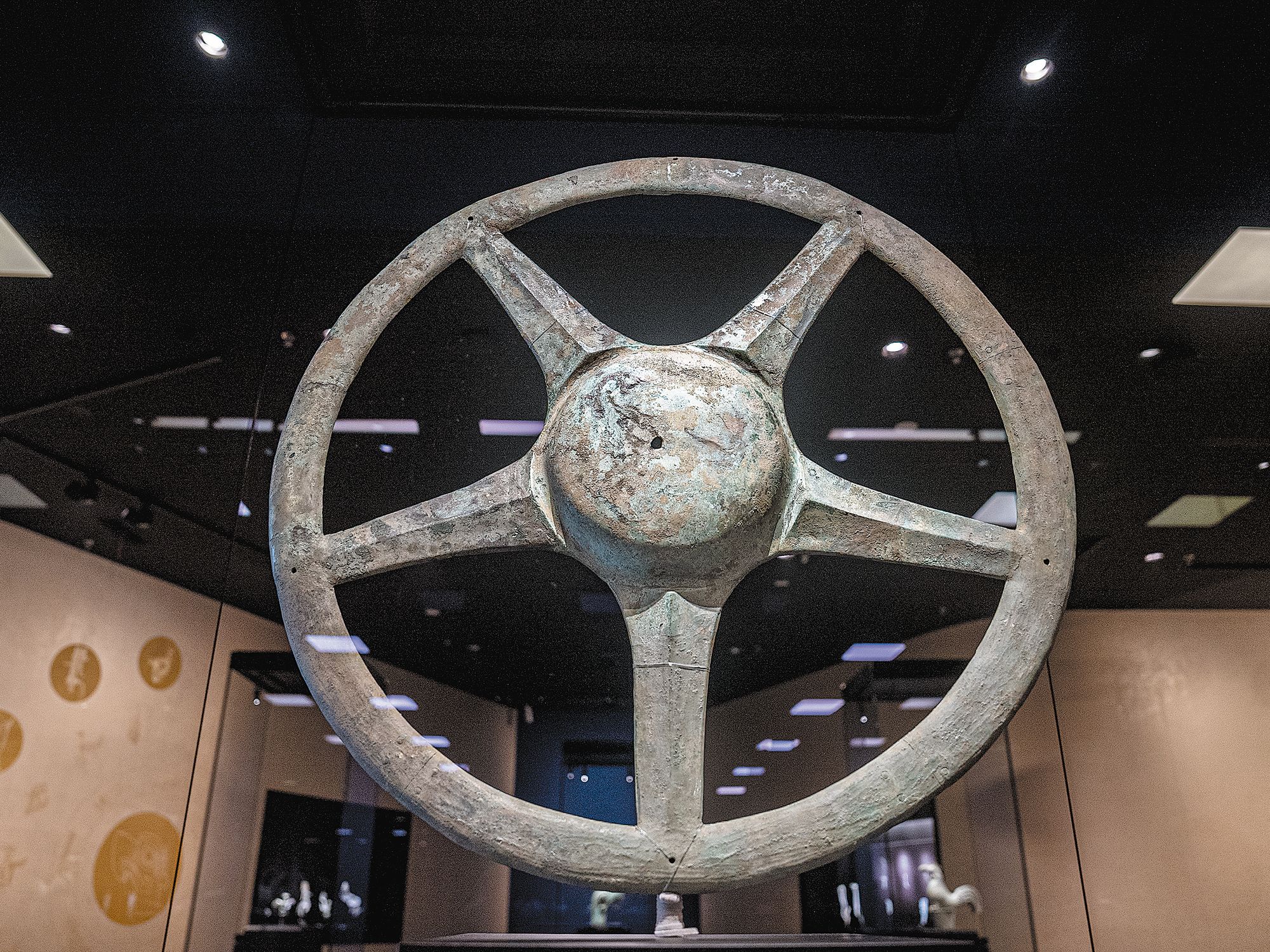 A bronze sun wheel found at the site