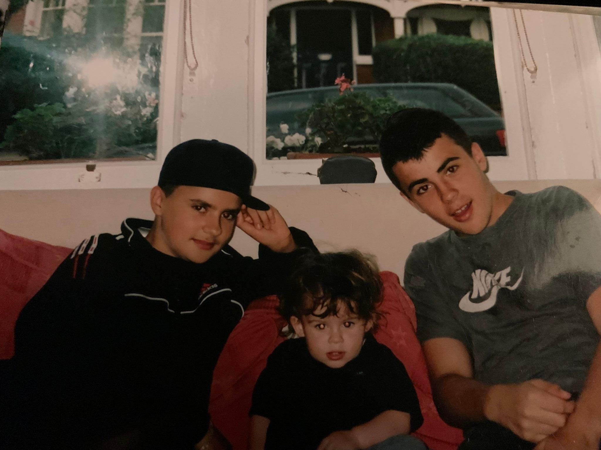 Luca Quinn (right) and Jed Pomeroy (left), pictured aged 12 with brother Alfie aged two, had been best friends since the age of 11