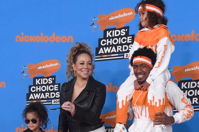 <p>Monroe Cannon, Mariah Carey, Nick Cannon, and Moroccan Scott Cannon (top) attend Nickelodeon's 2018 Kids' Choice Awards</p>