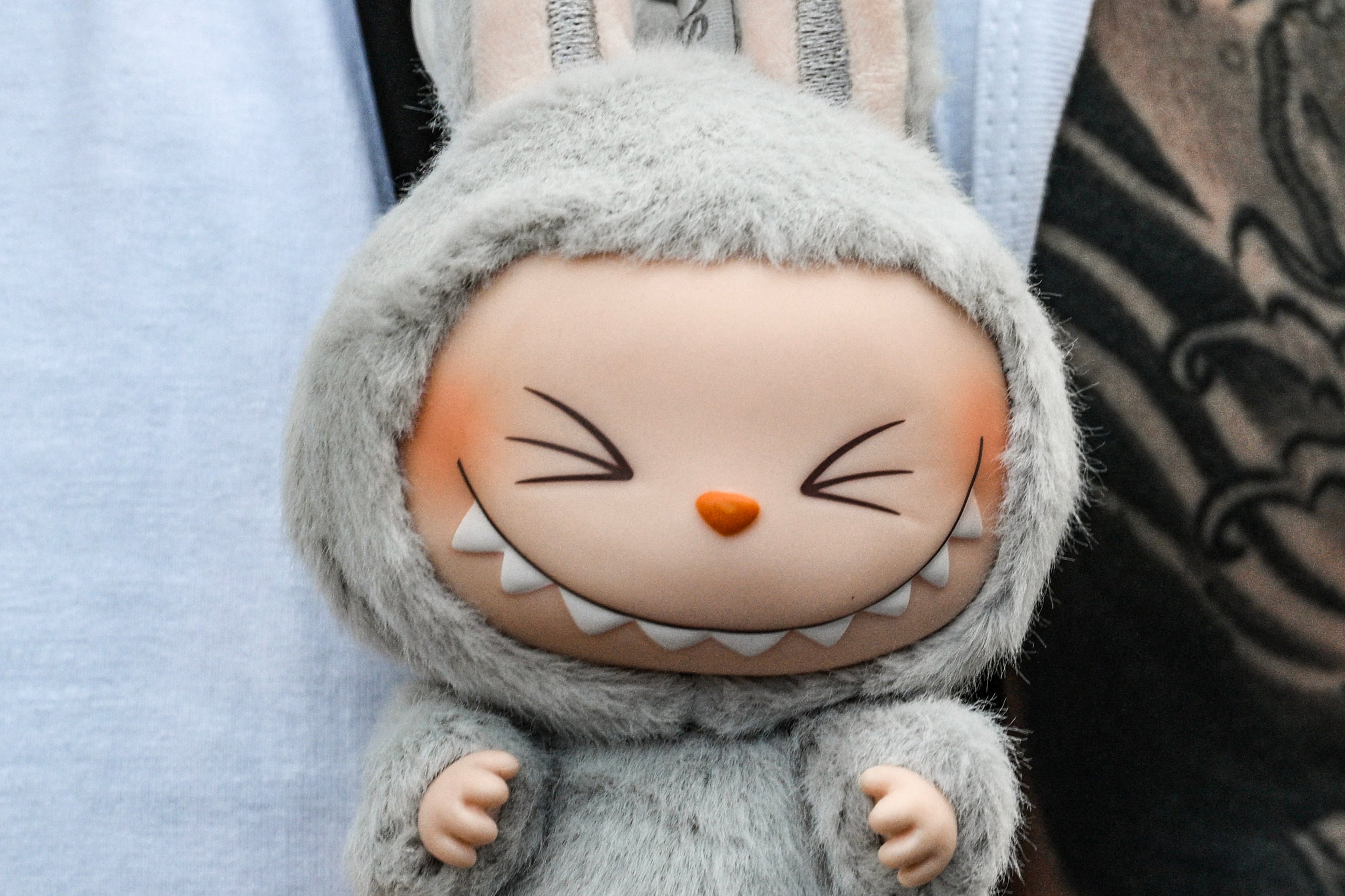 <p>A Labubu plush toy in Shanghai in July 2025</p>
