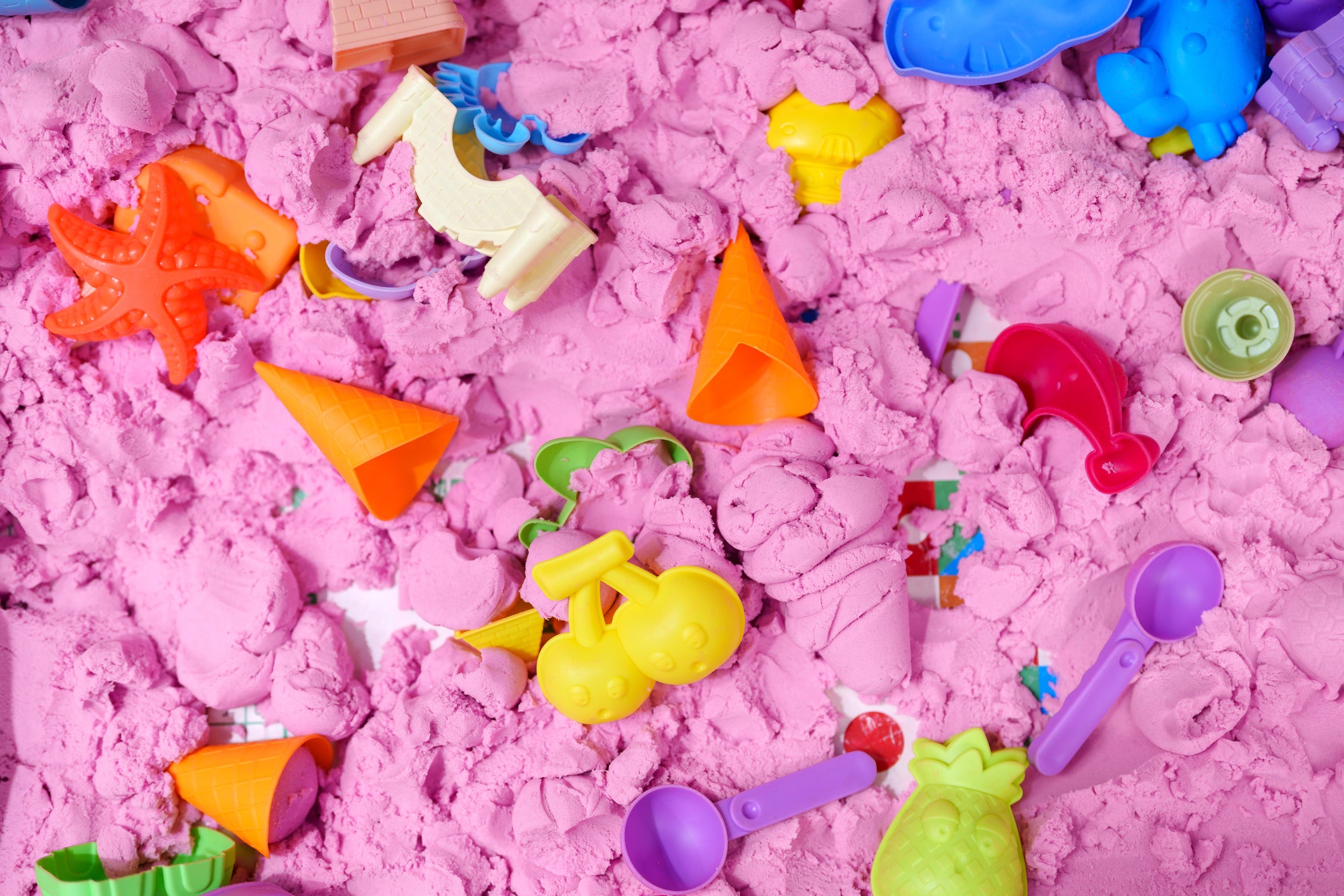Kinetic sand for children to play with