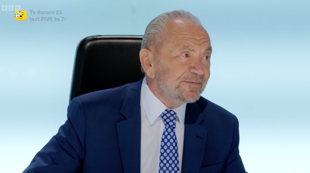 <p>Alan Sugar appears on Children in Need</p>