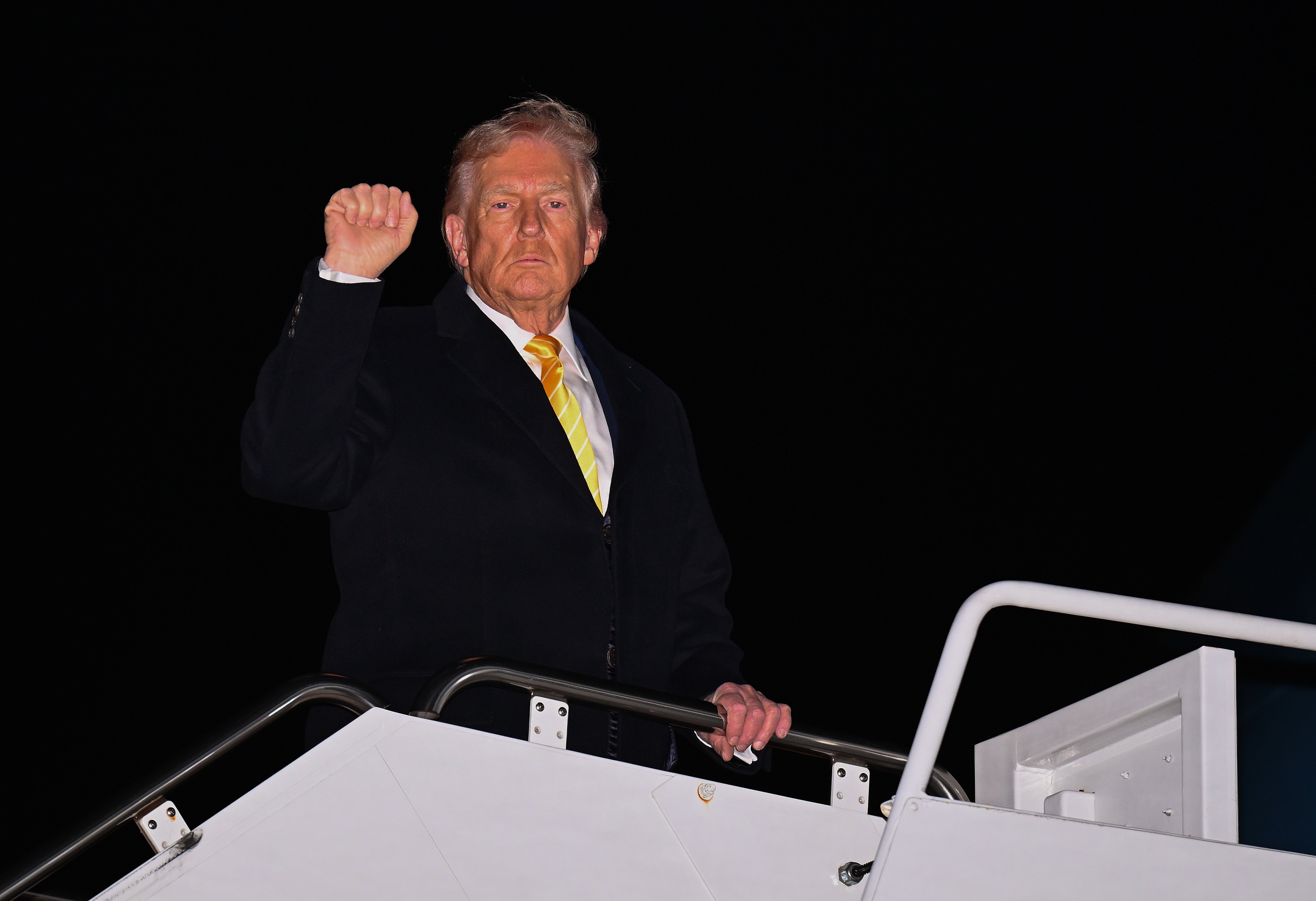 <p>President Donald Trump told reporters Friday night he “knows nothing” about the recently released emails from the late convicted sex offender Jeffrey Epstein’s estate</p>