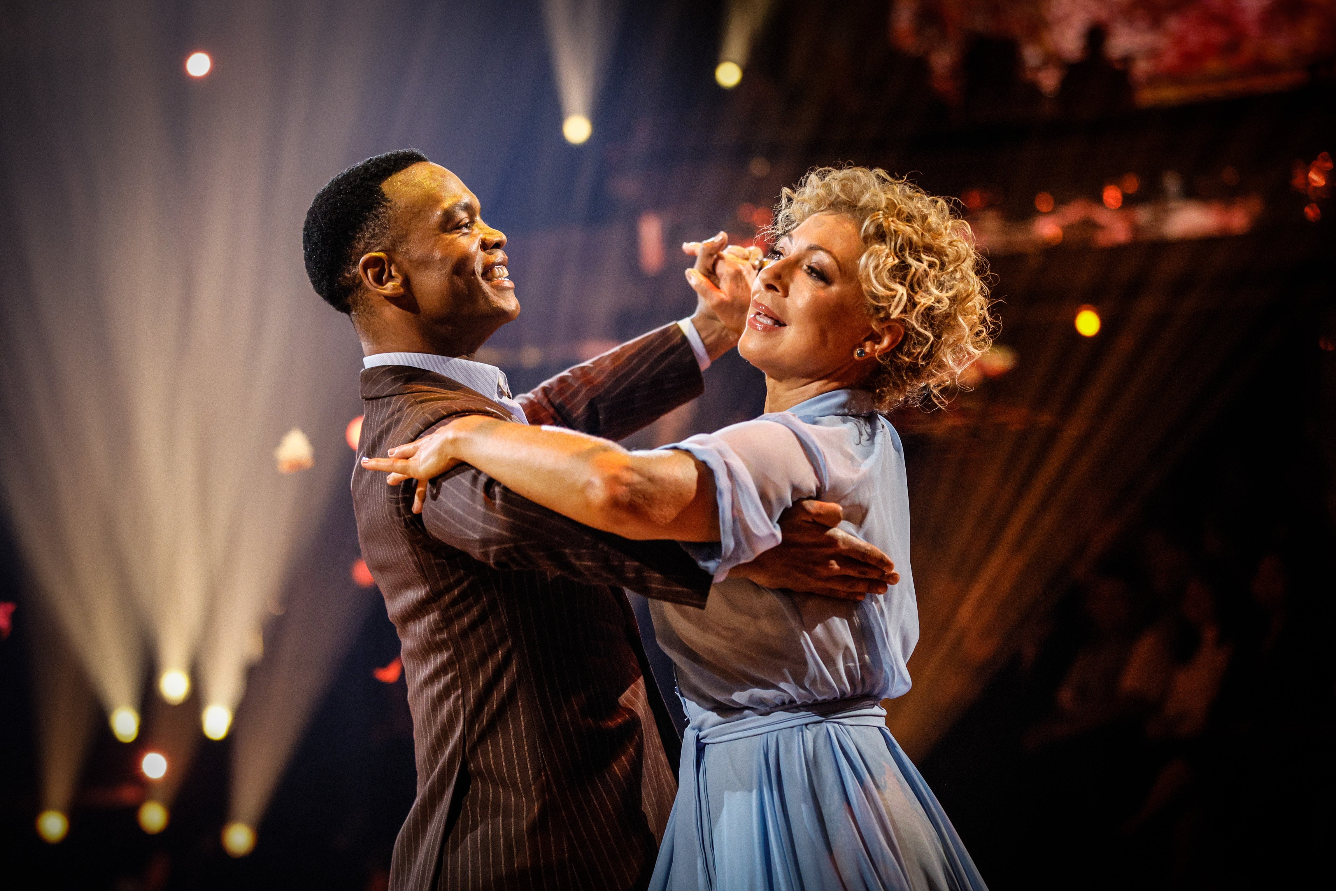 <p>Johannes Radebe and Alex Kingston on ‘Strictly’</p>