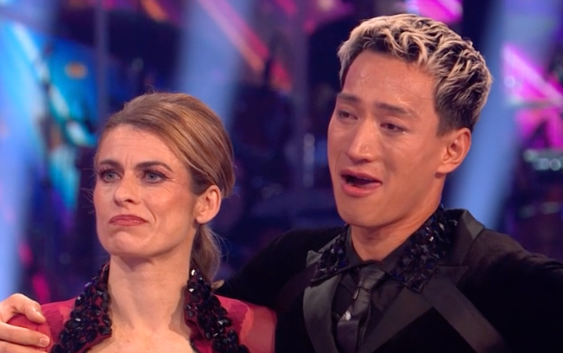 <p>Karen Carney and Carlos Gu on ‘Strictly’</p>