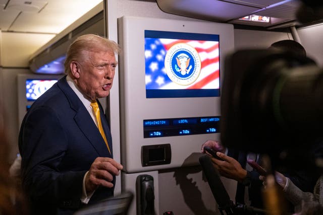 <p>The president boasted about the results of a recent MRI when speaking to reporters on Air Force One on Friday</p>