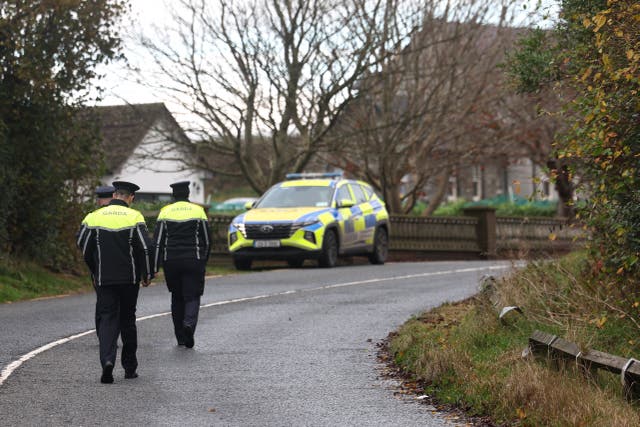 <p>Garda at the scene of the fatal crash on the L3168 just outside Dundalk, Co Louth (Damien Eagers/PA)</p>