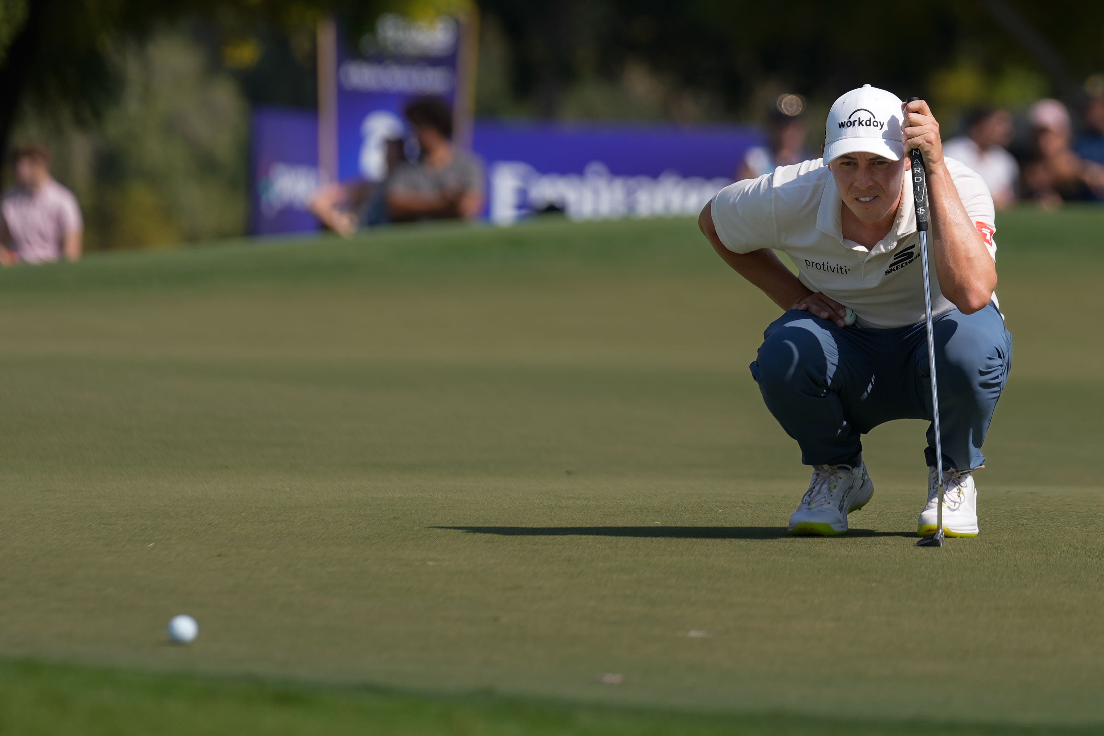 Matt Fitzpatrick edged out Rory McIlroy to win in Dubai (Altaf Qadri/AP).