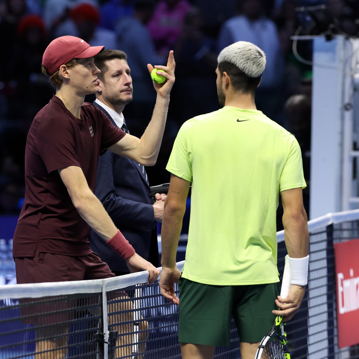 Carlos Alcaraz and Jannik Sinner's ATP Finals clash delayed by medical emergency | The Independent