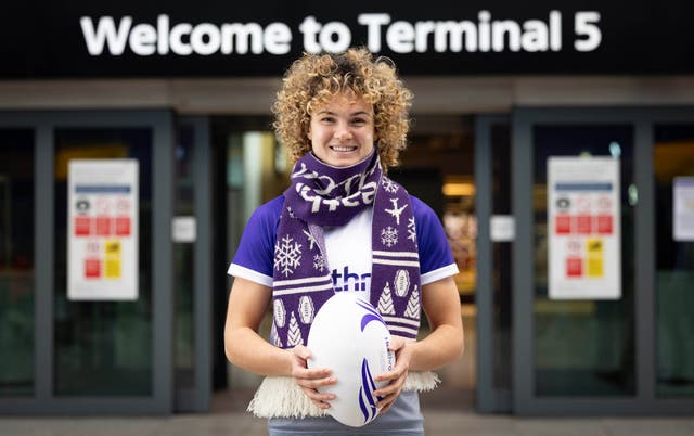 <p>The voice Rugby World Cup winner Ellie Kildunne will be played over the tannoy at Heathrow this Christmas</p>
