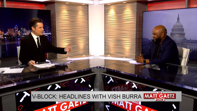 <p>Vish Burra, a booker and scriptwriter for Matt Gaetz's One America News show, has come under fire for wildly antisemitic tweets and videos he's shared recently.</p>