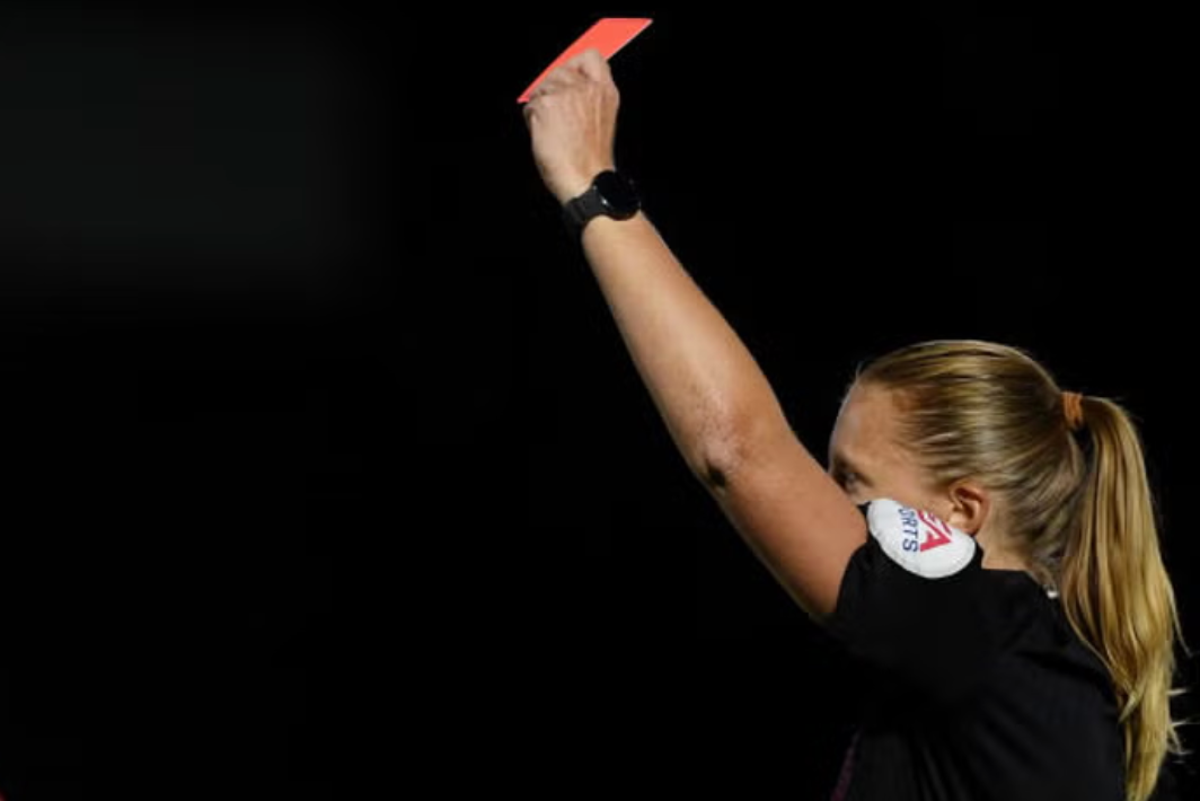 Female football referee claims male coach ‘forcefully pushed’ her during a match