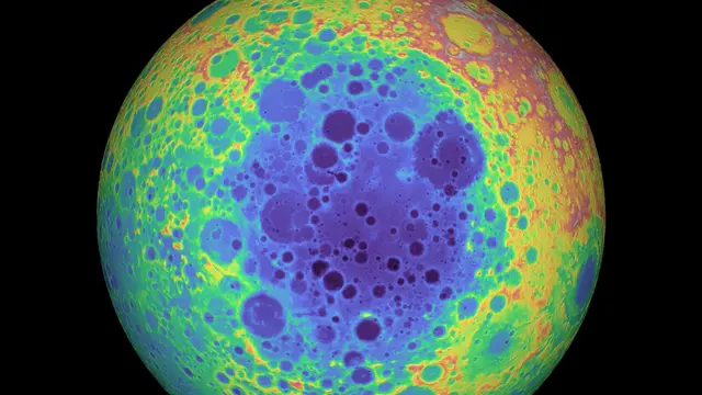 <p>South Pole-Aitken basin on the lunar far side</p>