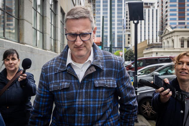 <p>Former deputy police commissioner, Jevon McSkimming, walks from the High Court in Wellington, New Zealand</p>