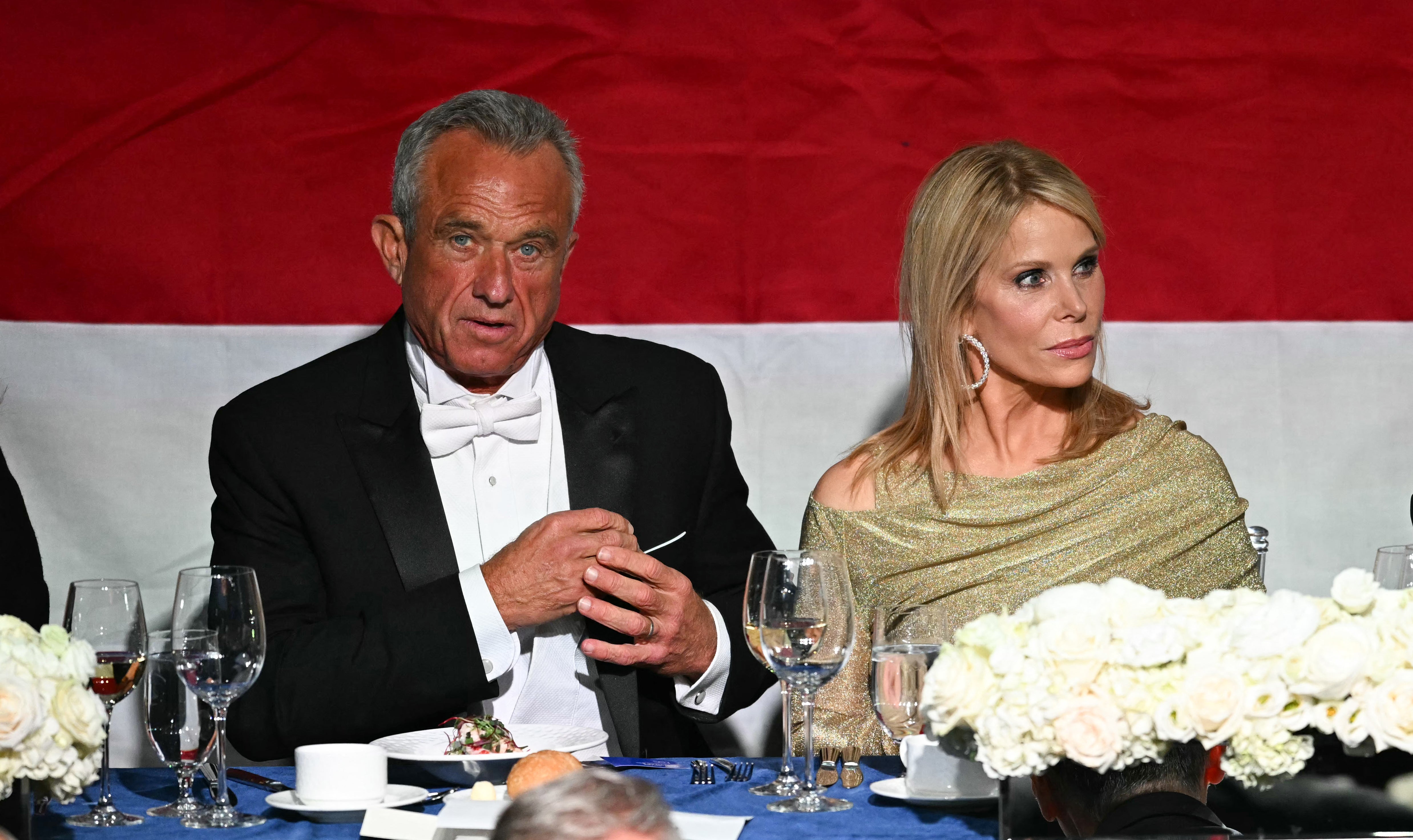 <p>Department of Health and Human Services Secretary Robert F Kennedy Jr and his wife, actor Cheryl Hines. Hines said during a recent interview on the Joe Rogan podcast that the media was misrepresenting her husband as someone who is ‘trying to hurt people’</p>