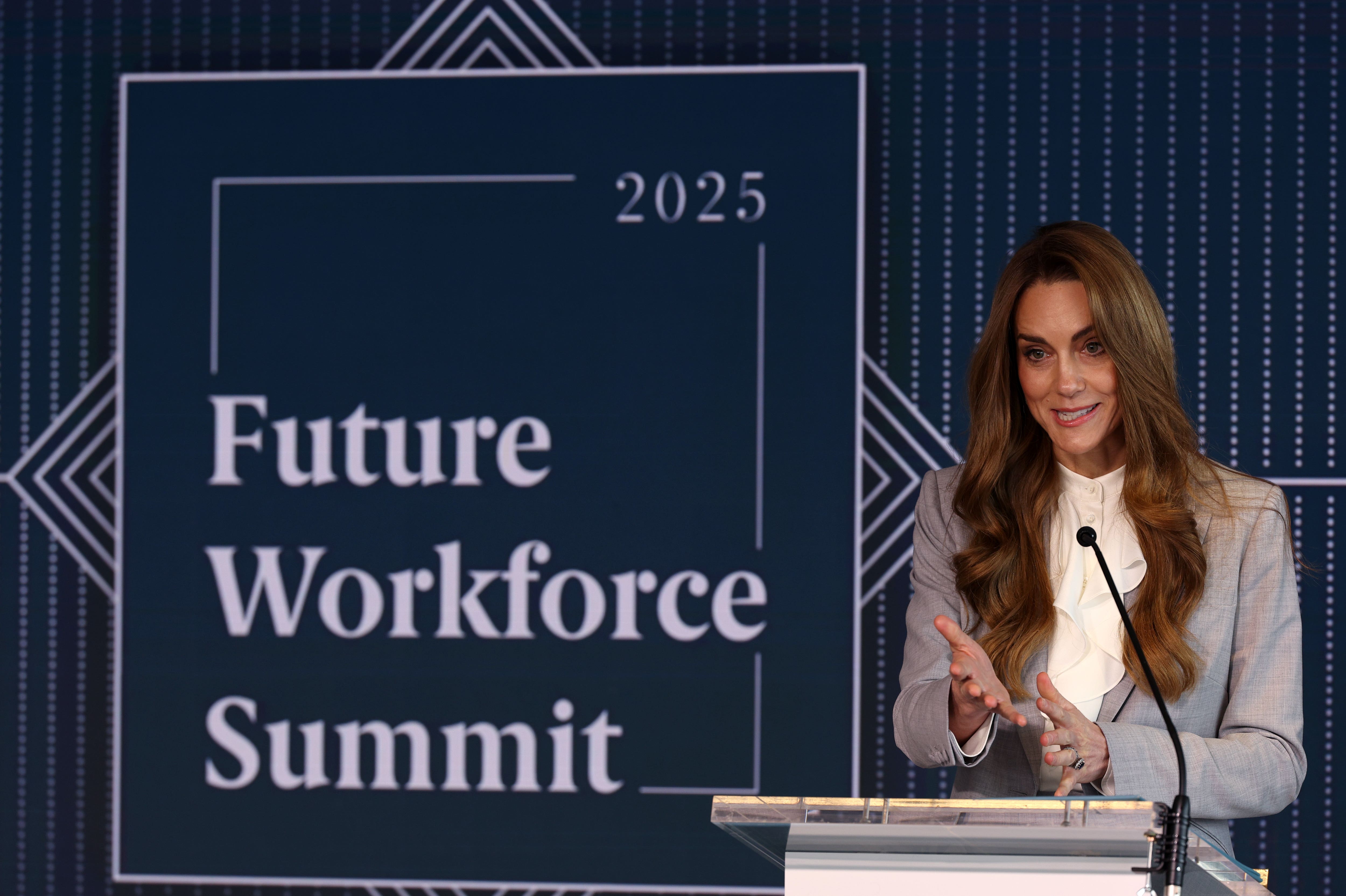 The Princess of Wales speaking during the Future Workforce Summit at Salesforce Tower in London (Adrian Dennis/PA)