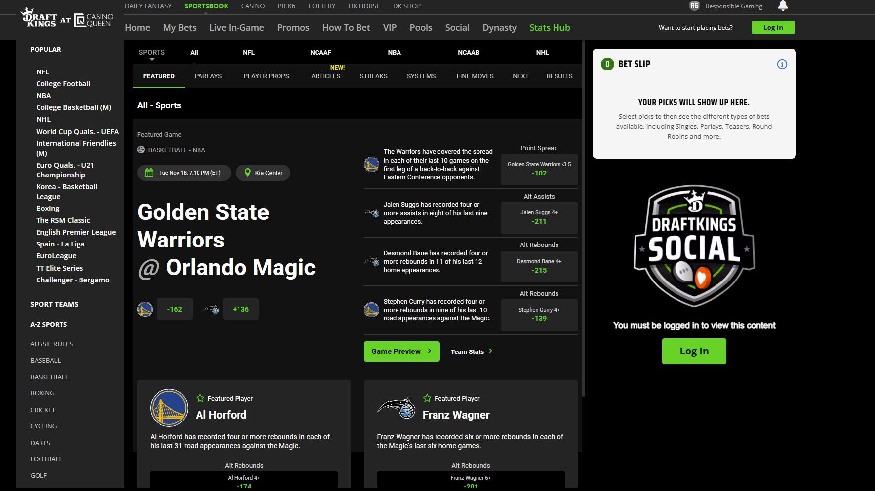 The Draftkings stats hub is particularly useful for bettors who rely on data to make decisions