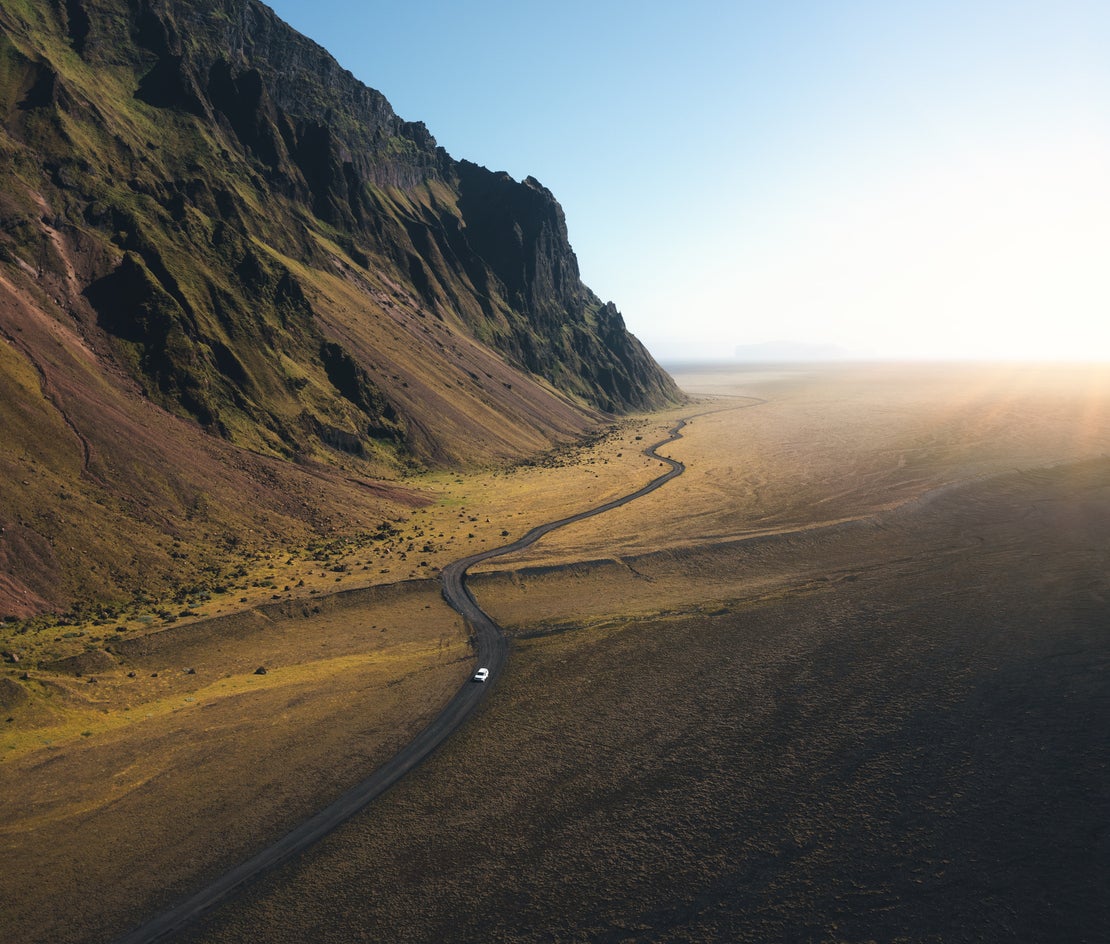 Route 1 in Iceland near the brooding Myrdalsjokull ice cap, which hides the highly active Katla volcano. The trip also includes two of the world’s most iconic waterfalls