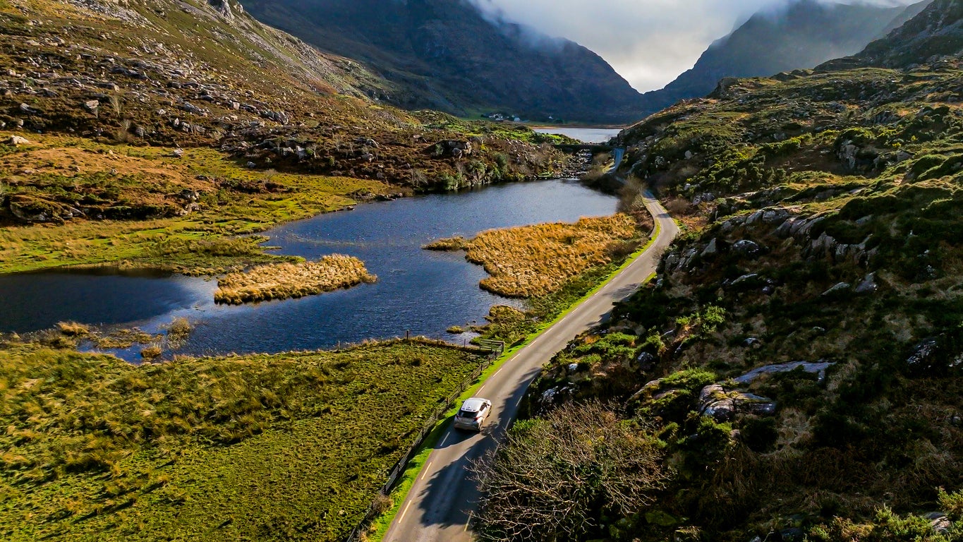 The Gap of Dunloe — a narrow, glacial gorge with a hidden-world atmosphere — is an unmissable Ring of Kerry road trip segment