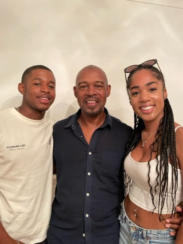 <p>Steve Browne (centre) was diagnosed with bowel cancer after ignoring symptoms for several months</p>