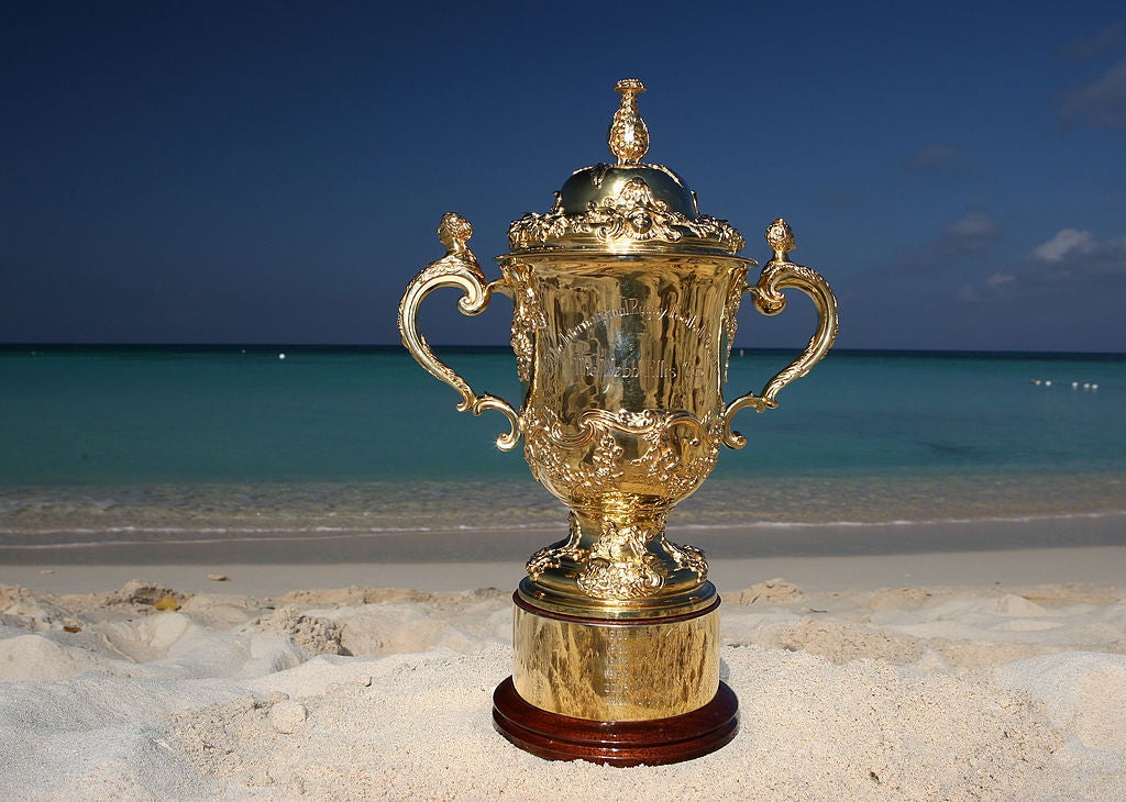 <p>The William Webb Ellis Trophy will next be up for grabs in 2027</p>