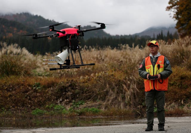 <p>A ‘hunting drone’ that barks and emits other noises is deployed to scare black bears in Japan</p>