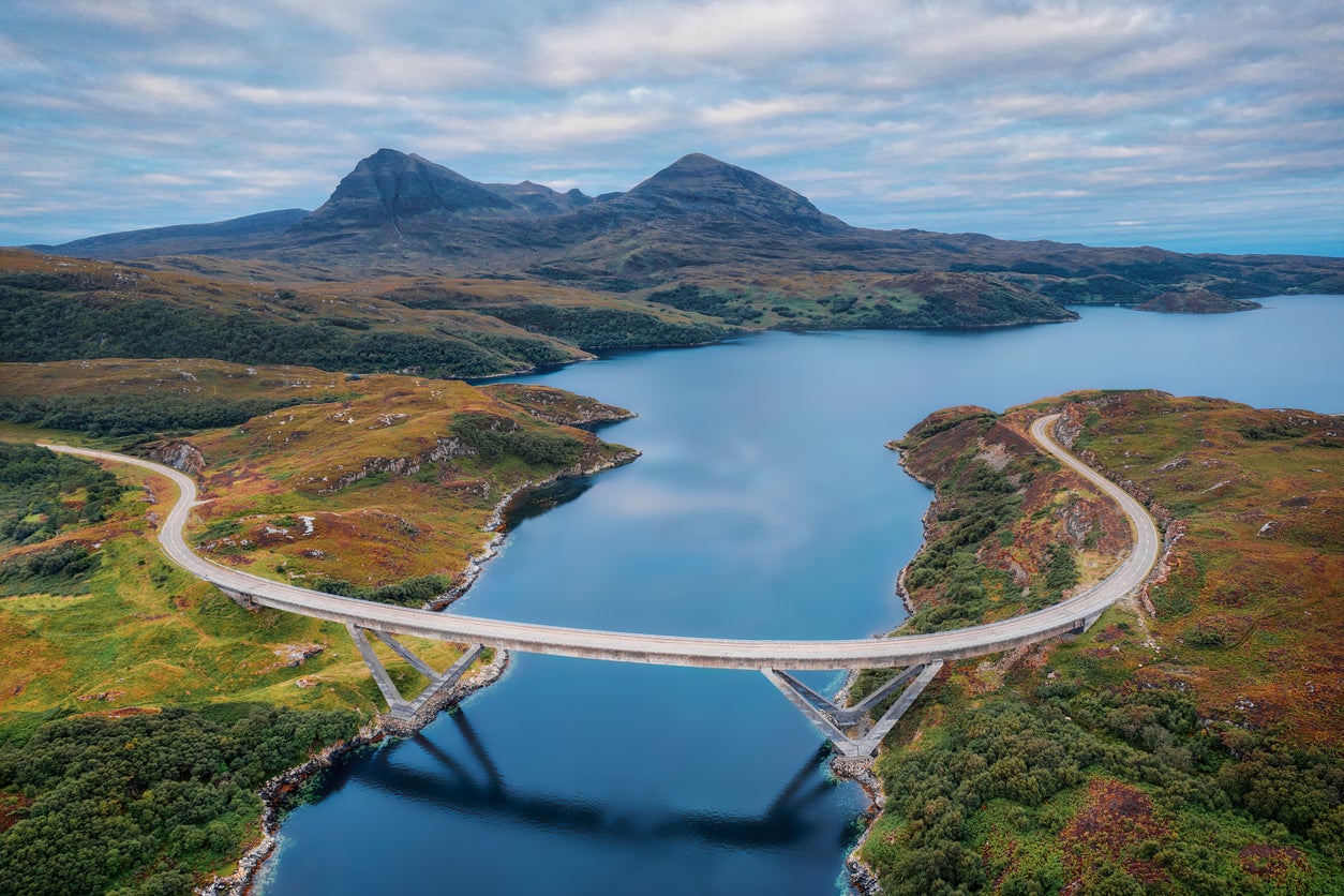 <p>Kylesku Bridge along the NC500 in northern Scotland. It's hard to pick a single ‘most iconic moment’ on a route so laced with breathtaking scenery</p>