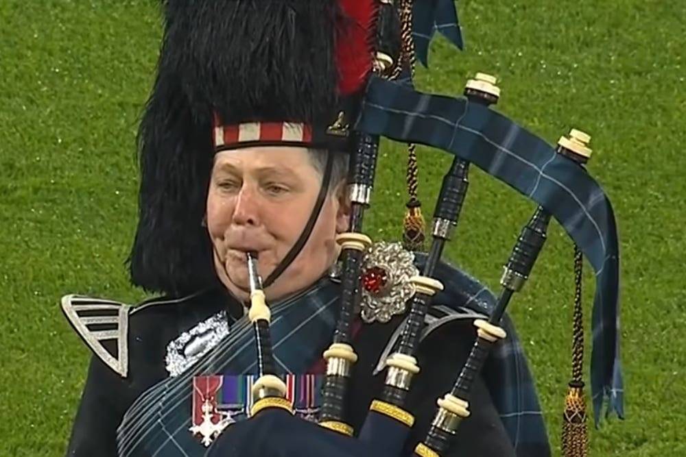 Major Stevie Small played at Hampden on Tuesday evening (Stevie Small/PA)