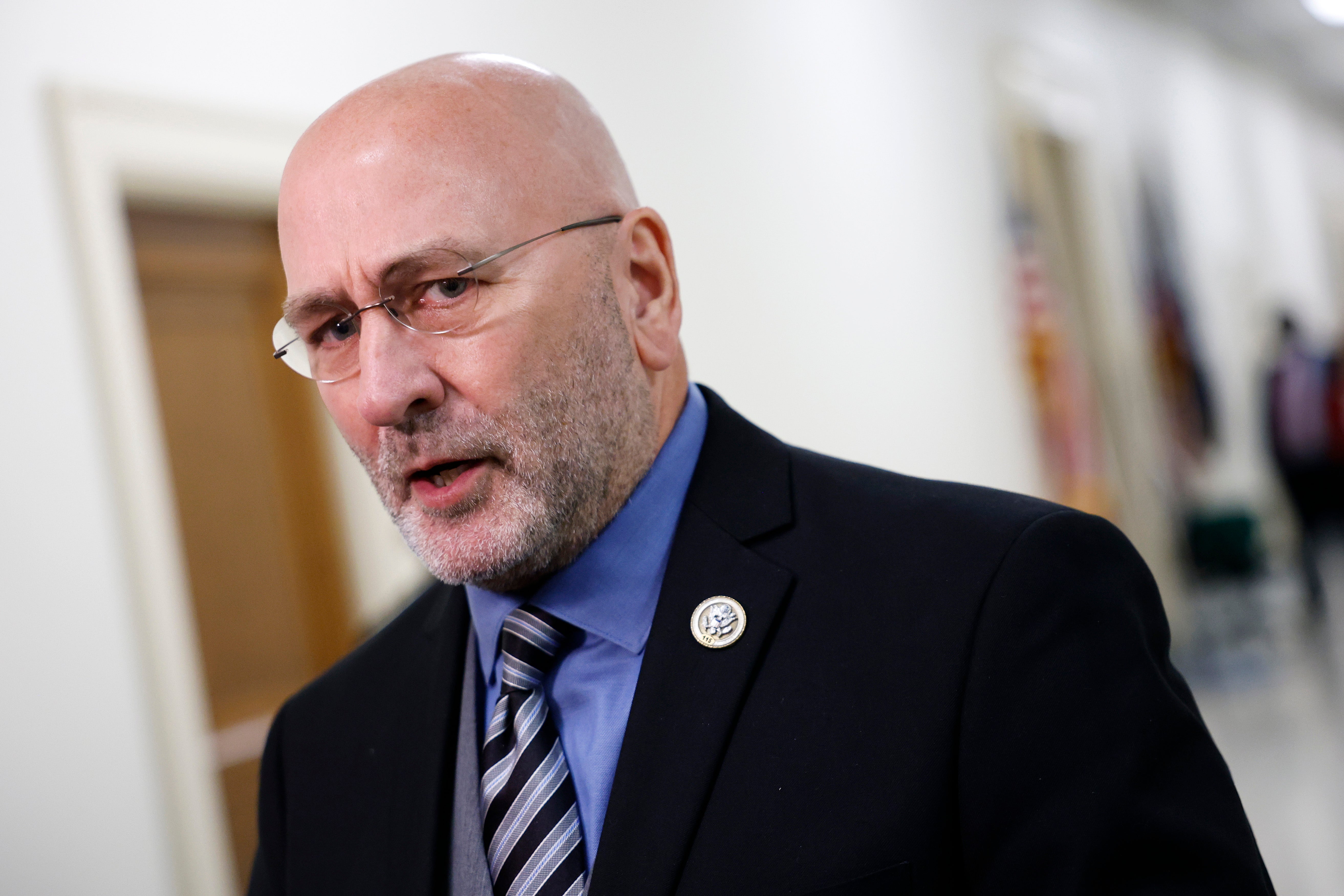 Subcommittee Chair Rep. Clay Higgins (R-LA) speaks to reporters about the Epstein files after calling a recess in a hearing with the HouseÂ Committee on Oversight and Government Reform Subcommittee on Federal Law Enforcement in the Rayburn House Office Building on July 23, 2025 in Washington, DC